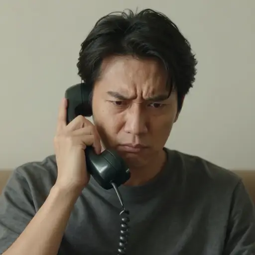 电话里的声音失真严重，我听不清他在说什么。