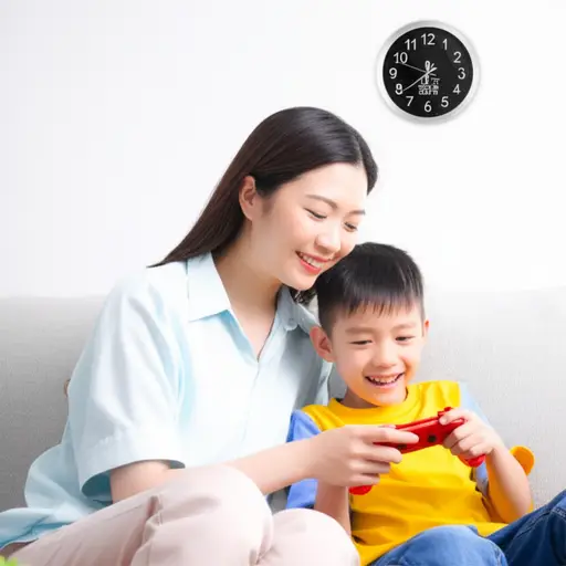 他妈妈允许他每天玩一小时电子游戏。