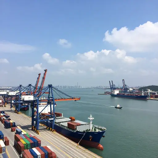 这个港口城市以其繁荣的海上贸易而闻名。