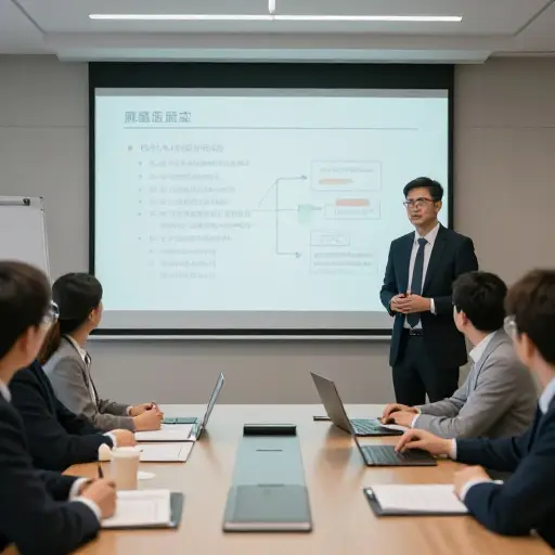 在会议上，他概述了项目的主要要点。