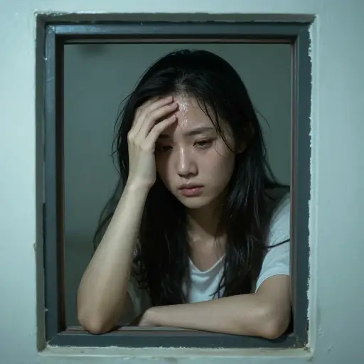 闷热的房间让她感到虚弱发晕。