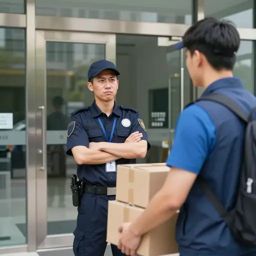那个固执的守卫没有正式的表格就不让送货员进门。