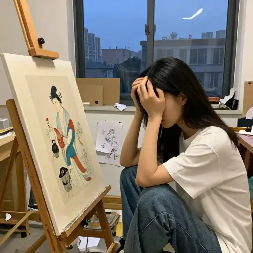 这位艺术家感到焦躁不安，她知道需要彻底改变自己的风格才能进步。