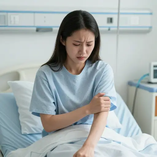 事故后她处于极度的疼痛中。