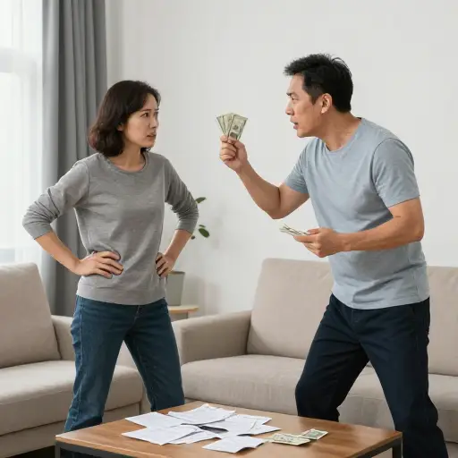 他们因为钱大吵了一架。
