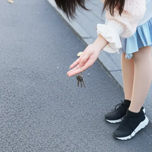 她掉了她的钥匙。