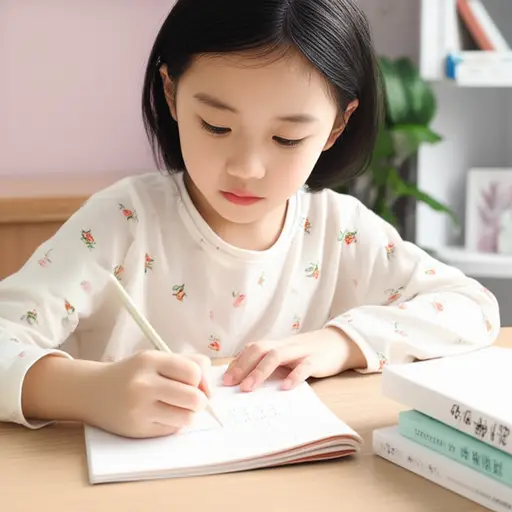 她正在学习如何书写这些字母。
