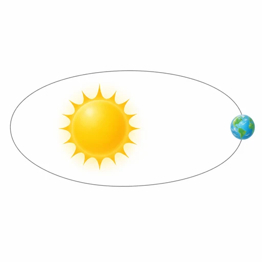 地球围绕太阳运行。