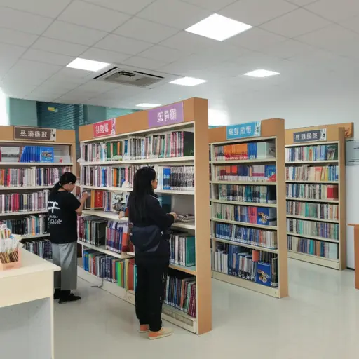 图书馆的书籍按照不同类别分类摆放。