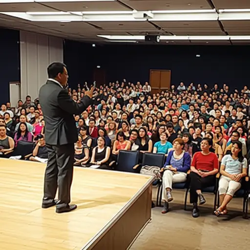 这位演讲者运用语言的能力令人印象深刻。