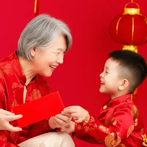 在中国，春节期间给红包是一种传统习俗。