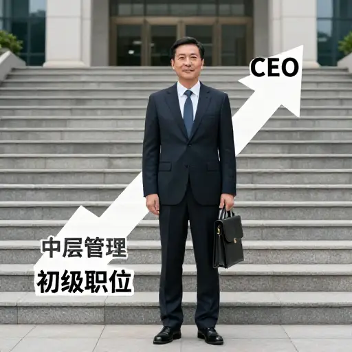 十五年间，他从基层稳步晋升，最终成为首席执行官。