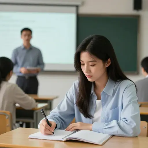 她在讲座期间记下了关键点。