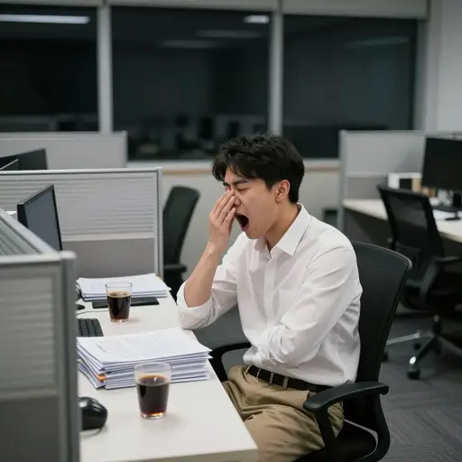 那位实习生主动承担每一个深夜加班任务，以博取资深合伙人的欢心。