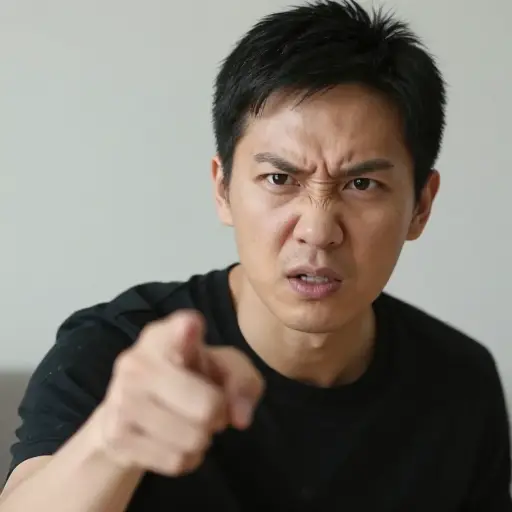我生气地说：‘你怎么敢说出这样的话。’