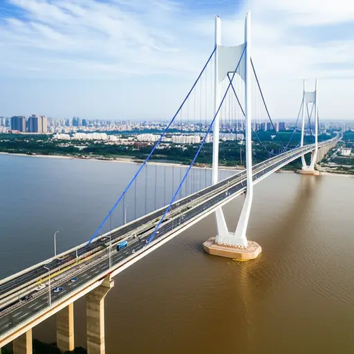 这座桥的建造是一项巨大的工程成就。
