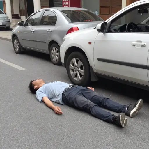 昨天一辆汽车在街上撞倒并碾过了一名男子。