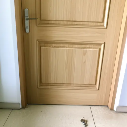 她把钥匙放在了门旁边。