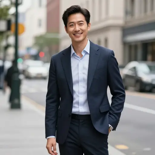 他很有型，也很有魅力。