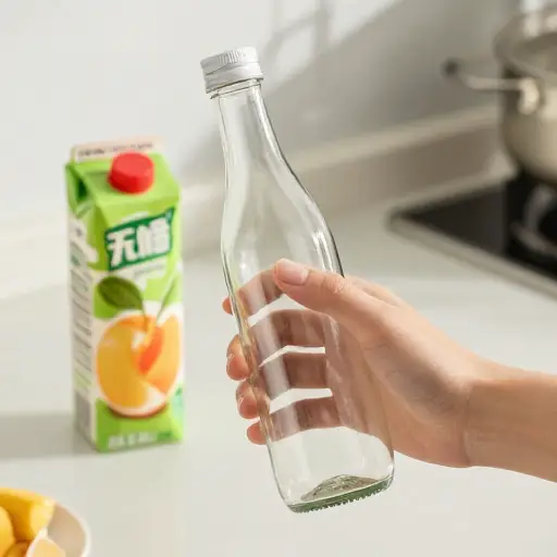 你能帮我把这个瓶子装满果汁吗？