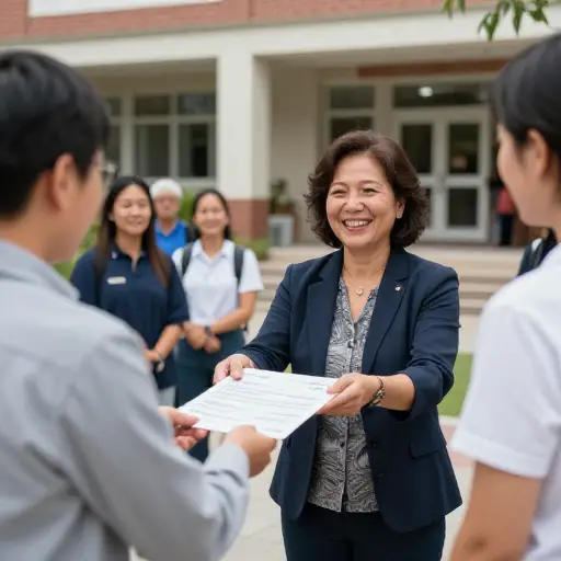 她的家庭为学校的建设基金捐赠了五万美元。