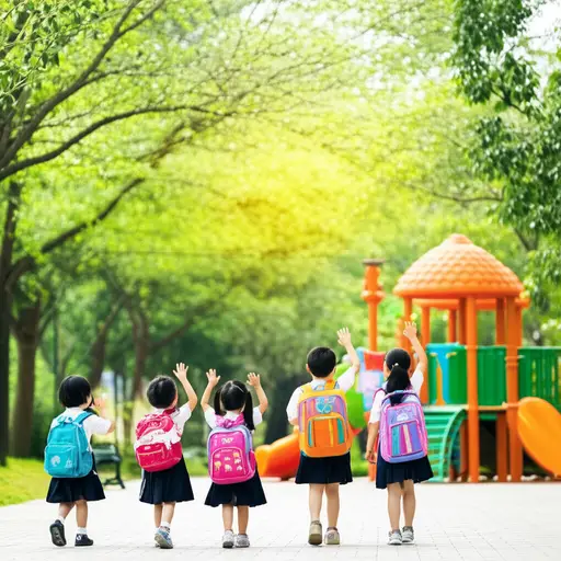放学后我们会在公园和朋友们汇合。