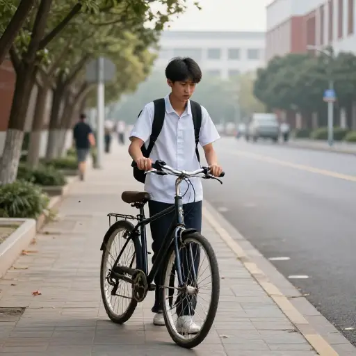 不幸的是，我的自行车坏了，所以我得走路去学校。