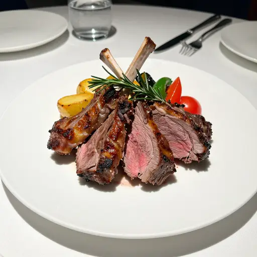 晚餐我们吃了美味的烤羊肉。