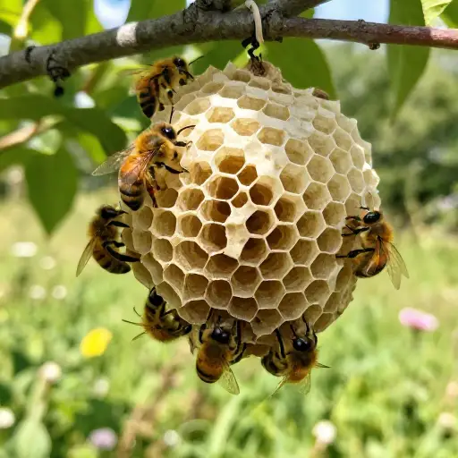 蜜蜂是群居昆虫，它们共同生活在蜂巢中。