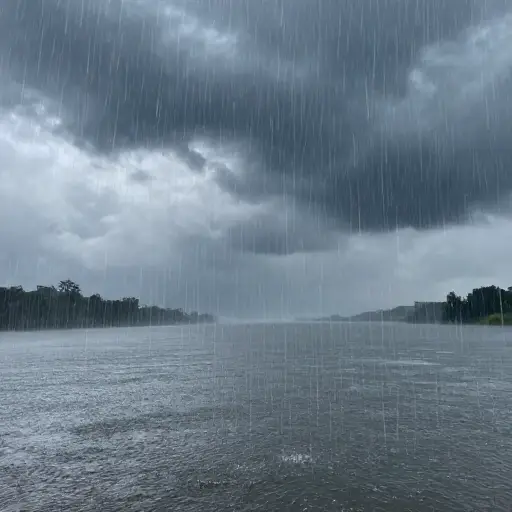 更糟的是，开始下大雨了。