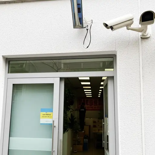 商店门口装了一个摄像头来防止偷窃。