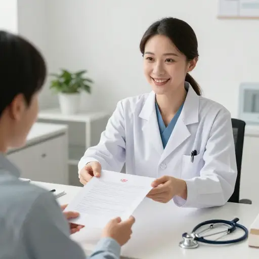 医生出具了一份健康证明。