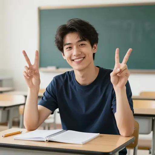 他在数学考试中得了高分。