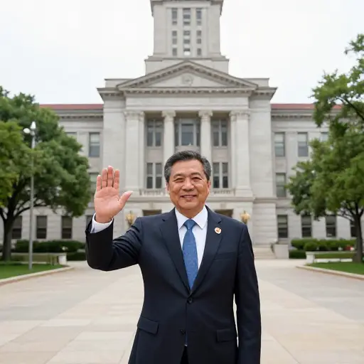 他担任市长五年。