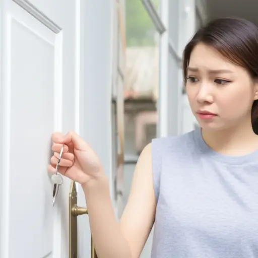 她粗心大意地把钥匙落在了家里。