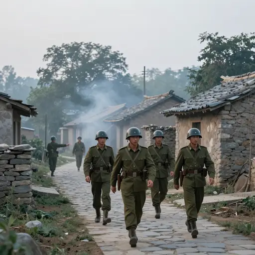 武装士兵袭击了村庄。