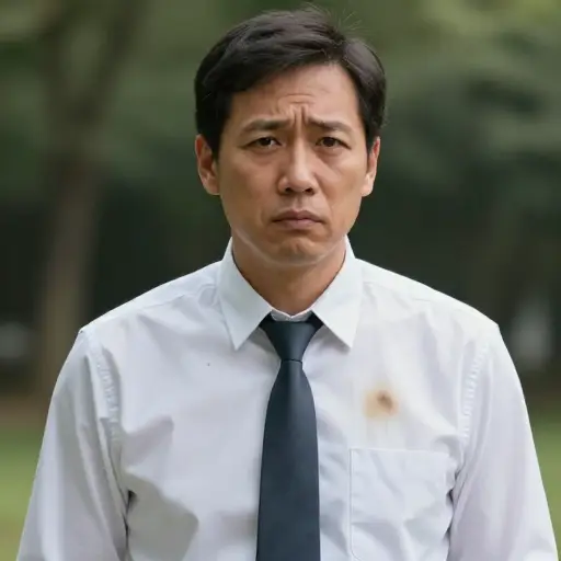 你把什么东西洒在你的领带上了。