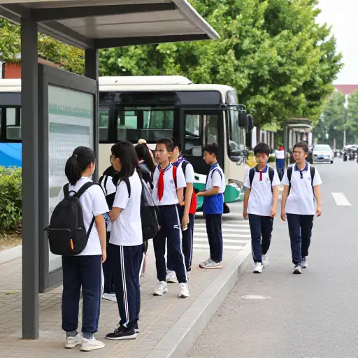 坐公交车回家的孩子五分钟后离开，但走路的人现在就可以离开。