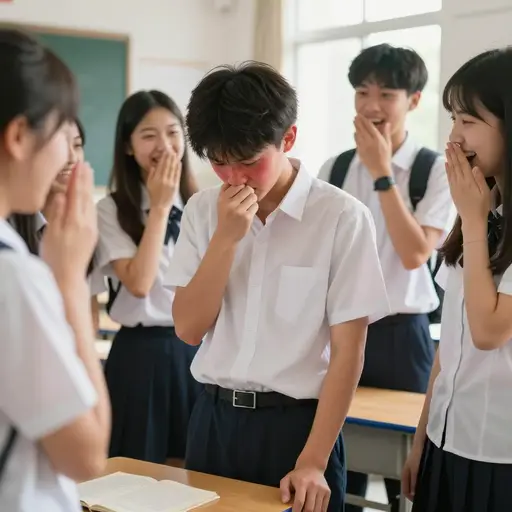 她在全班同学面前嘲笑他的发音错误，故意羞辱他。