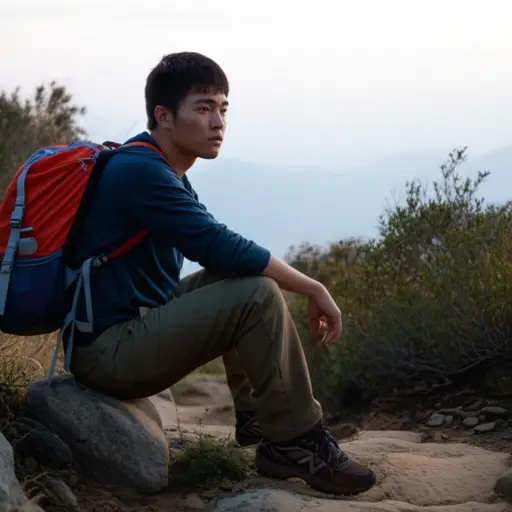 经过一天的长途跋涉，他几乎没力气思考了。