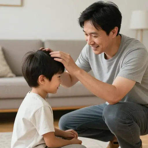 他对孩子态度温和。