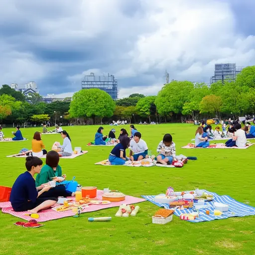 因为天气预报有暴雨，他们把野餐提前到了今天下午。