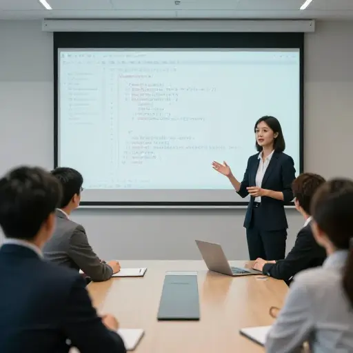在研讨会上，她将演示编程的基本原理。