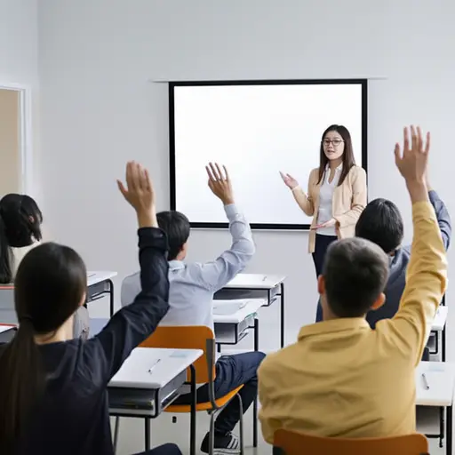 老师用提问这个教学技巧来激发学生的思考。
