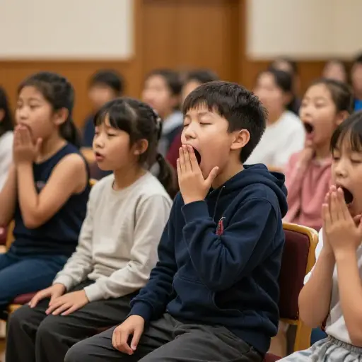 仪式太长了，孩子们很难一直安静坐着。