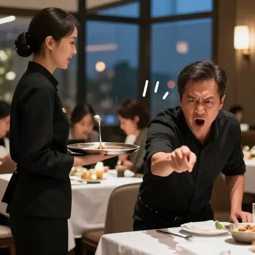 那个顾客态度恶劣，对服务员大吼大叫。