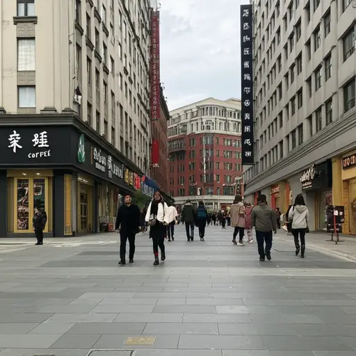 咖啡馆离这儿只有三个街区。