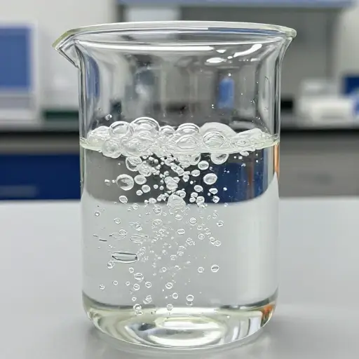 烧杯中的混合物开始剧烈冒泡。