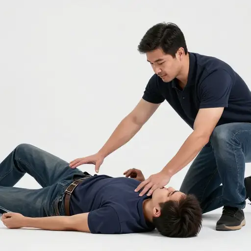 他在我晕倒的确切时刻抓住了我。