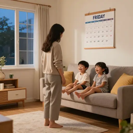 我每周五晚上为我朋友的孩子照看孩子。